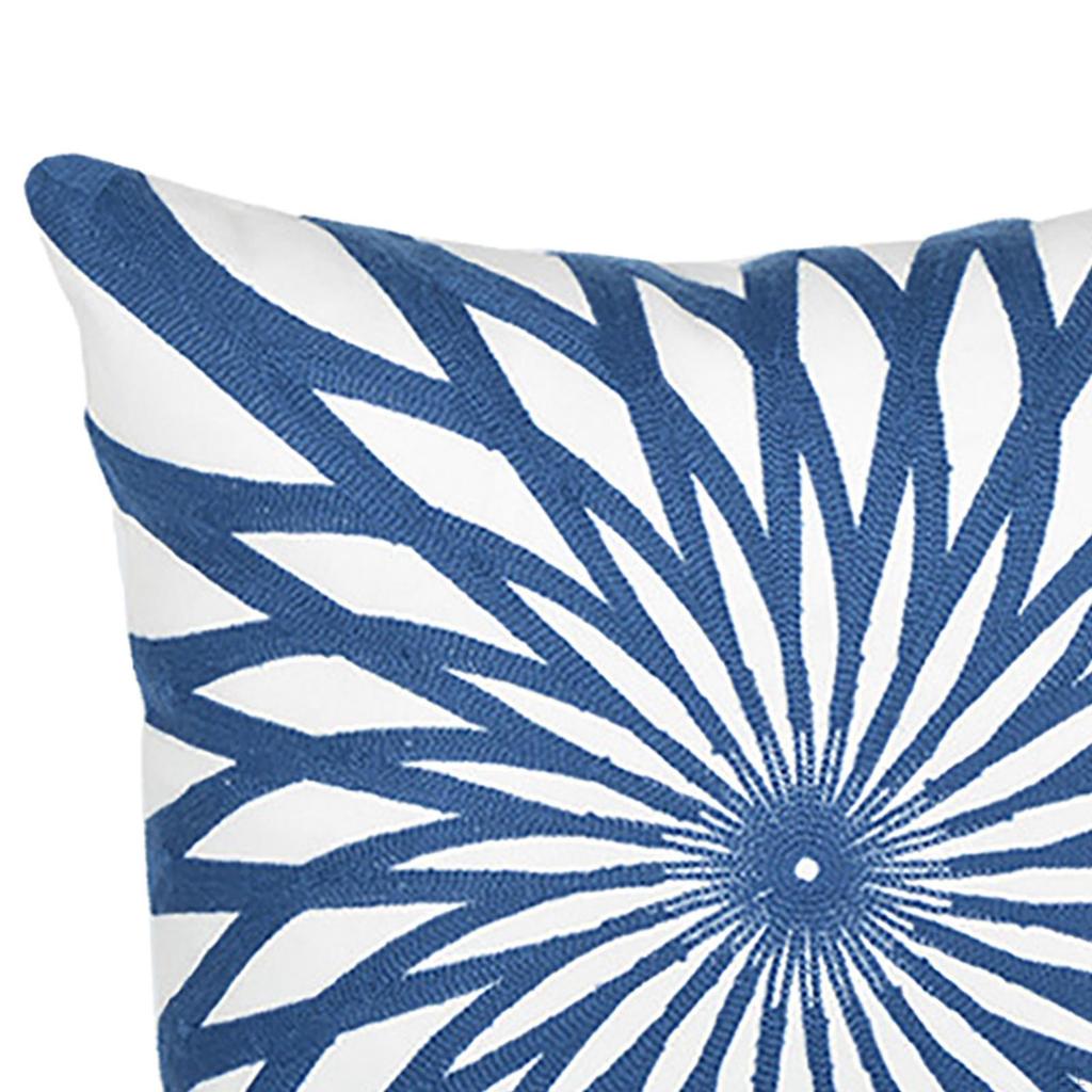 Embroidered Pillow Cover Throw Square Invisible Zip Geometric Cushion for Sofa Office Bedroom