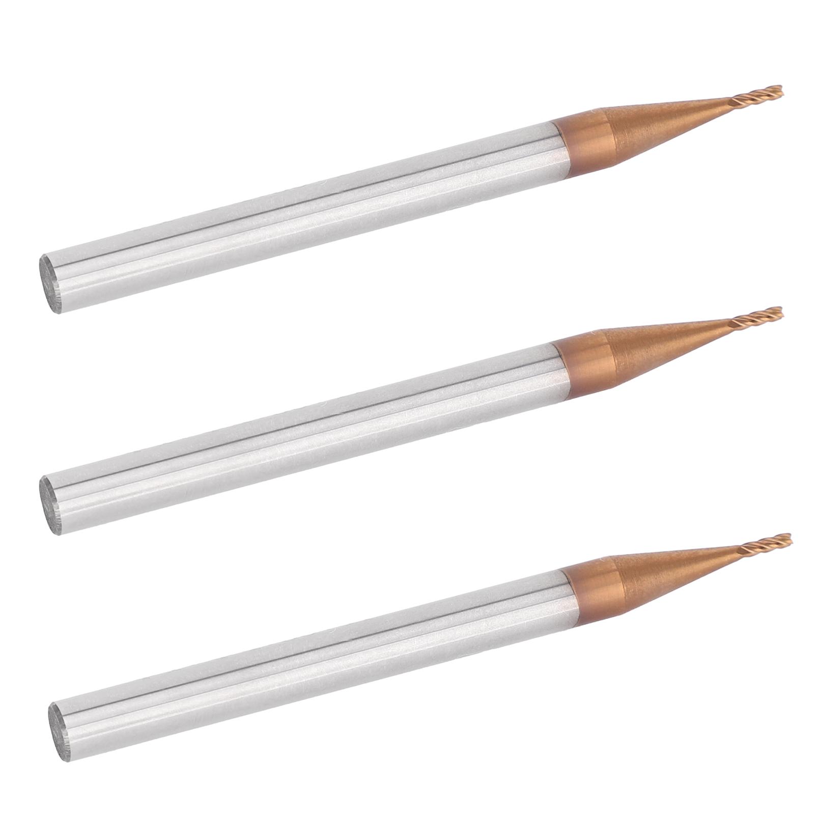 

3Pcs 4 Flutes Milling Cutter Tungsten Steel CNC End Mill Woodworking Cutting Tool 1x50x4T