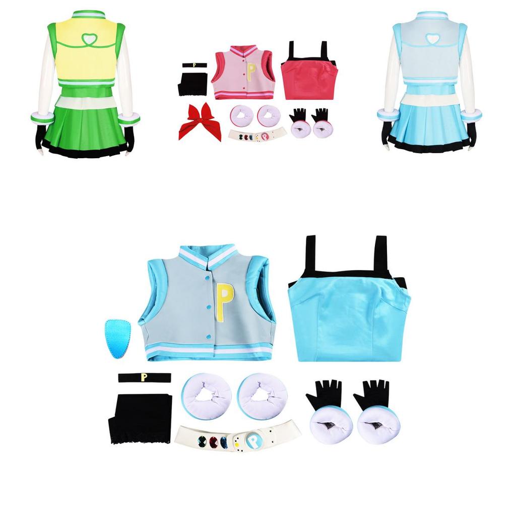 Colorful Polyester Powerpuff Girls Cosplay Costume Perfect For Halloween Or Stage Performances