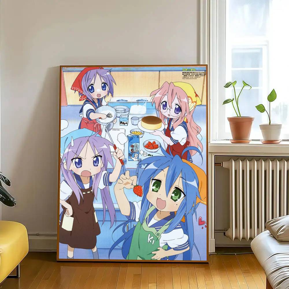 Cartoon L-Lucky S-Star ANIME   Classic Vintage Posters Whitepaper Prints Posters Artwork Kawaii Room Decor