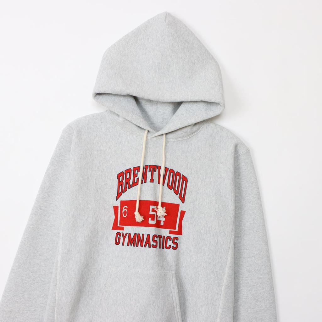 Parka Long Sleeve Brushed Lining Embroidery Stained Print REVERSE Hooded Sweatshirt Silver Gray X Maroon [Champion] 11.5oz WEAVE(R) C3-A121 Men's