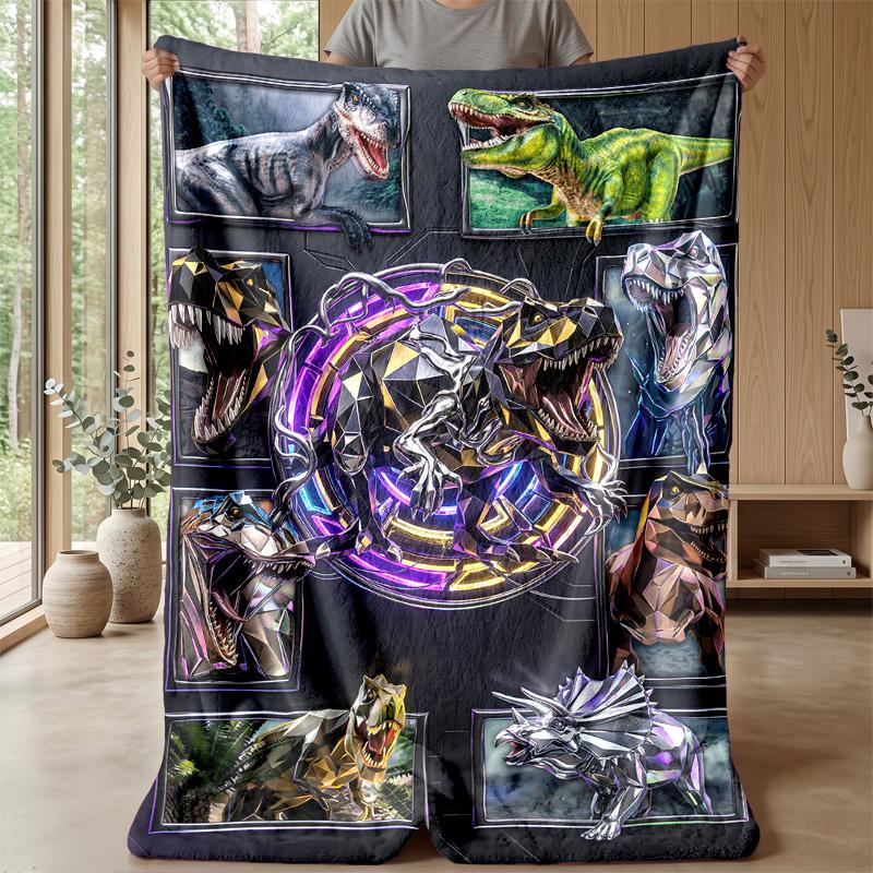 Dinosaur Dreams in the Sky blanket Personalized Name Flannel Blanket Soft Cozy Plush Throw for Sofa Bed Lightweight Home Decor