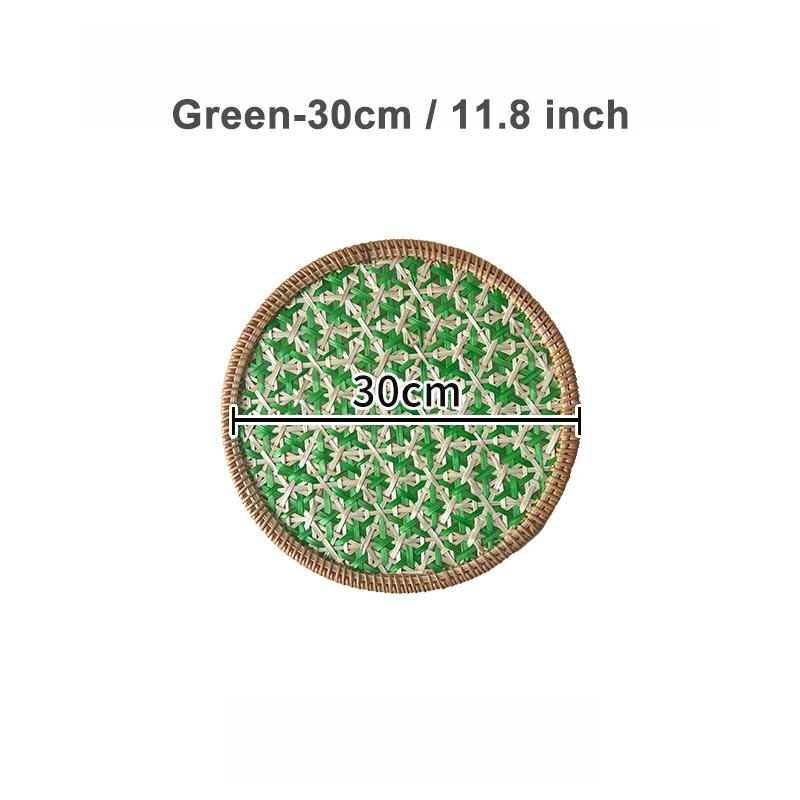 Nordic Rattan Decorative Tray Natural Wicker Handwoven Home Decor Rattan Insulation Mat Southeast Asian Ethnic Wall Decoration