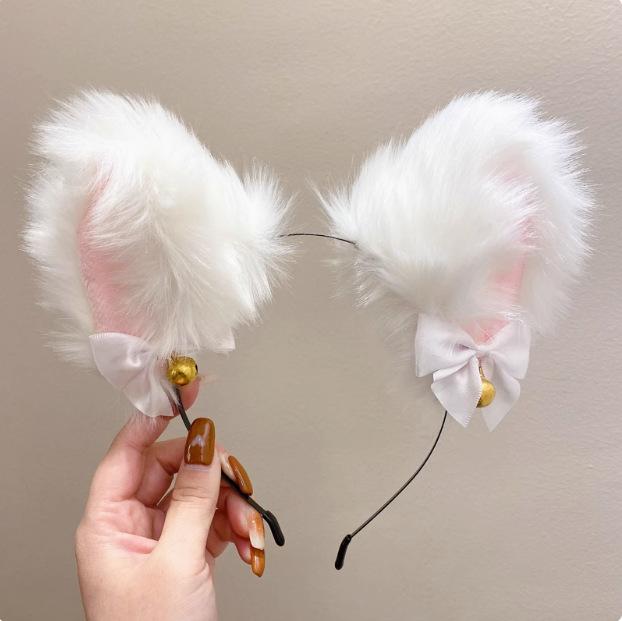 Internet Celebrity Sexy Lace Bell Cat Ear Hoop Women's Personality Anti-slip Pressure High Skull Top Card Headwear
