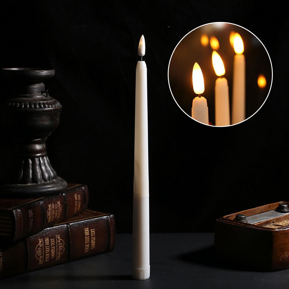 6Pcs LED Flameless Candles Flickering Taper Candles 3D Wick Candles Lamp with Remote Control Tea Lights for Wedding Home Decor