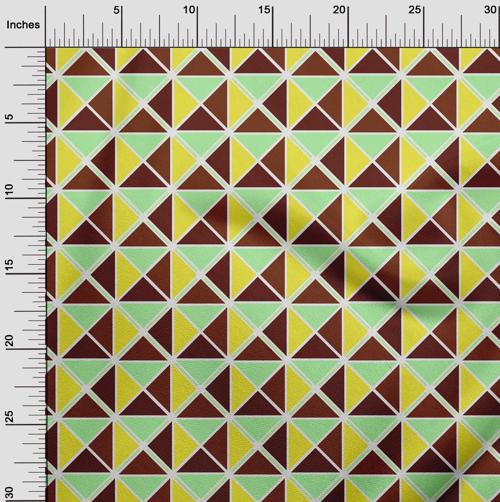 oneOone Georgette Viscose Brown Fabric Geometric  Quilting Supplies Print Sewing Fabric By The Yard 42 Inch