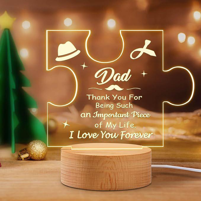 Love-Shaped 3D Acrylic Night Light Puzzle for Holiday Greetings