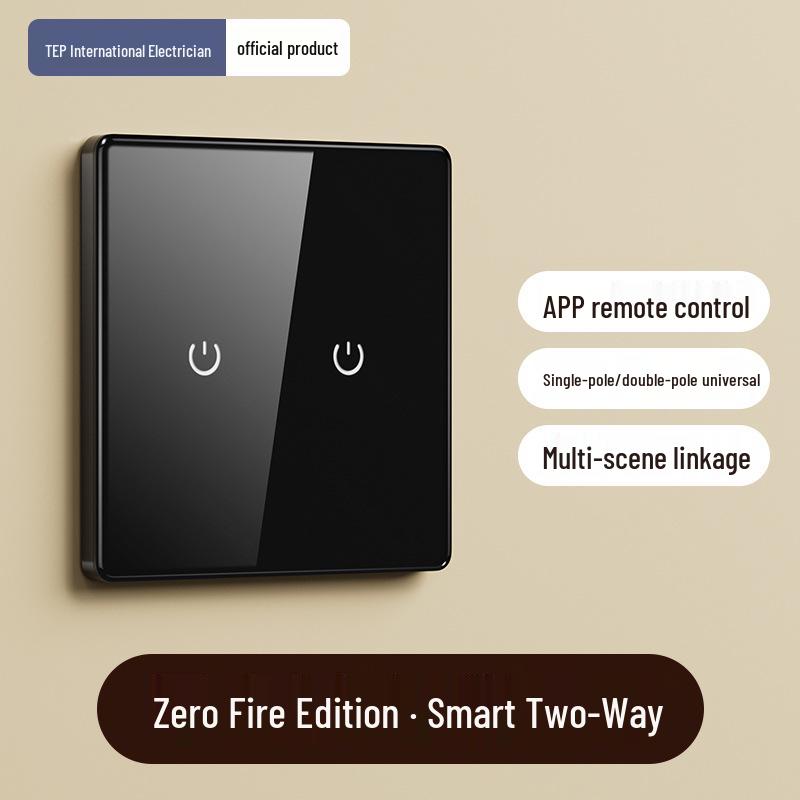 3-Gang Smart Glass Panel Switch, Bluetooth Mesh, Black, Mijia App Compatible