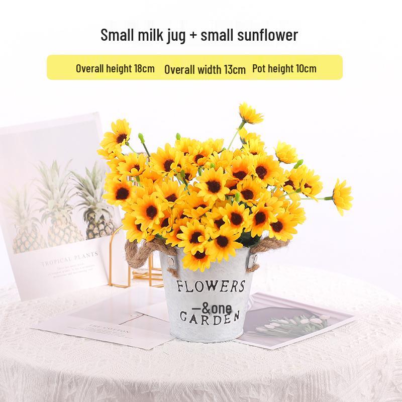 Mini Sunflower Artificial Flower Ornament for Living Room or Dining Table Decoration
