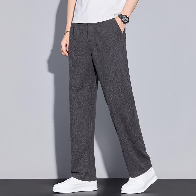 PLAYBOY Men's Summer Lightweight Casual Straight-Leg Trousers