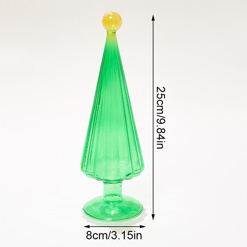 1PC Handmade Crystal Holiday Gift Gift for Colleague Glass Christmas Tree Decor Office Christmas Decoration