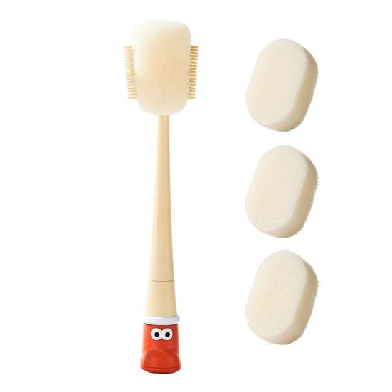 

5 in 1 Bottle Cleaning Brush with Long Handle Baby Bottles Straws Nipples Narrow Containers Sponge Knot Cleaning Brush оранжевый