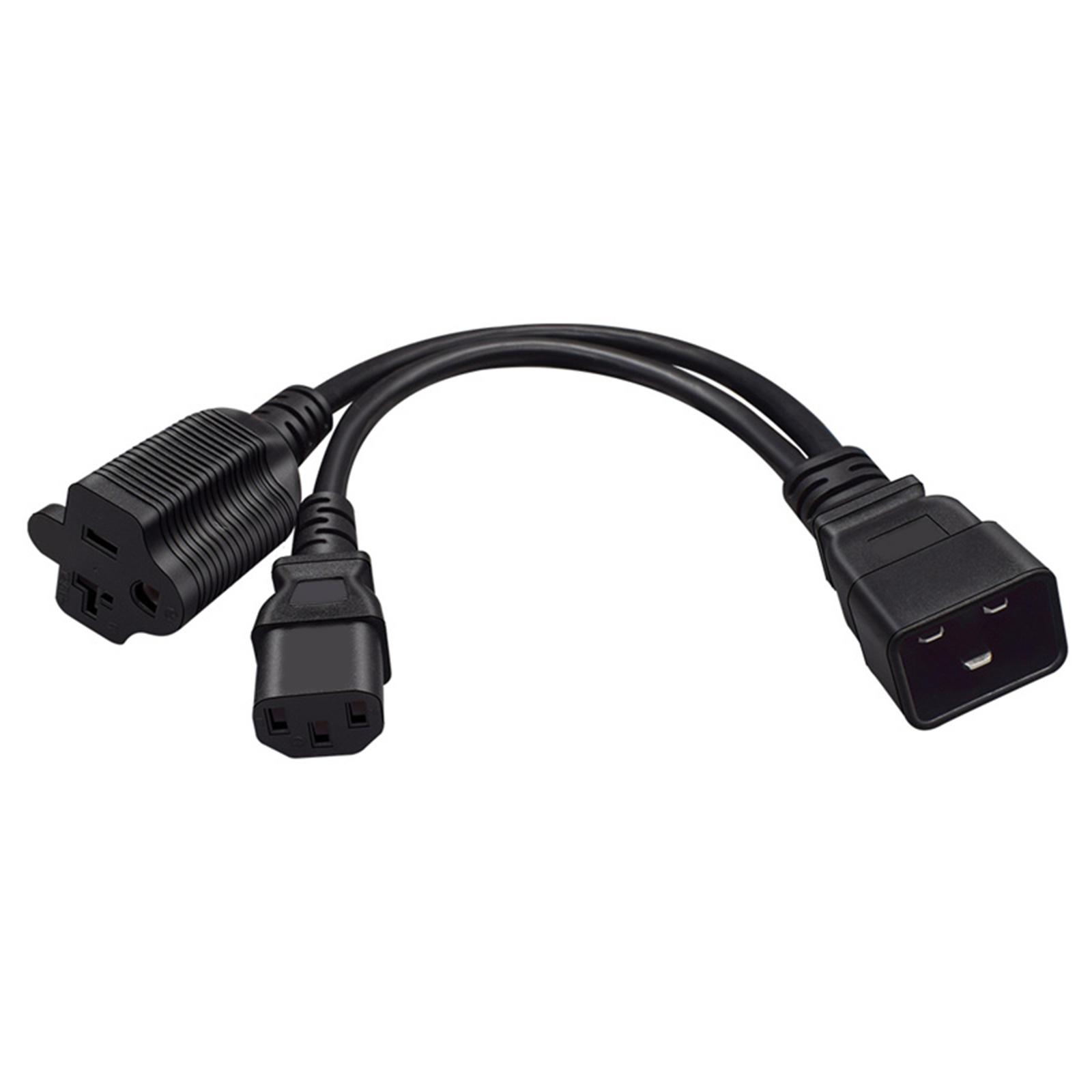 

Heavy Duty Power Adapter Convert C20 to C13 & 5 20R Power Supply Cord 0.32m PVC Extension Cable for Various Electronics