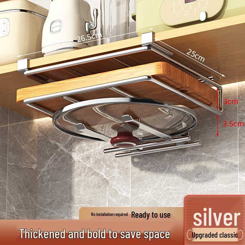 Storage Wallmounted Cutting Board Kitchen And Pot Lid Rack
