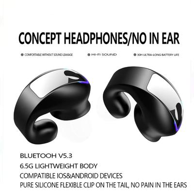 Słuchawki GD28 z klipsem na jedno ucho TWS BT5.3 z klipsem na ucho, lekkie, biznesowe, sportowe, do gier, z mikrofonem i redukcją szumów