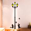 Creative Street Lamp Acrylic 3D Animal Wall Stickers, Cute Cat, Children's Room Wall Decoration, Livingroom, Bedroom, Home Decor