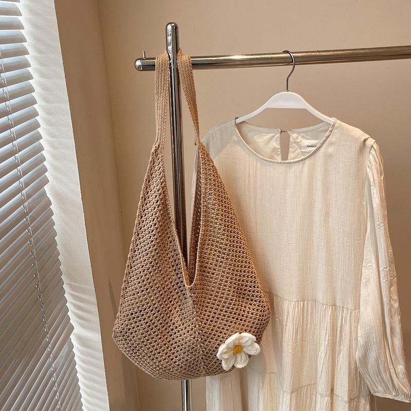 Woven Bag Women's Large-capacity New Summer Niche Shoulder Bag Hollow High-end Seaside Beach Bag