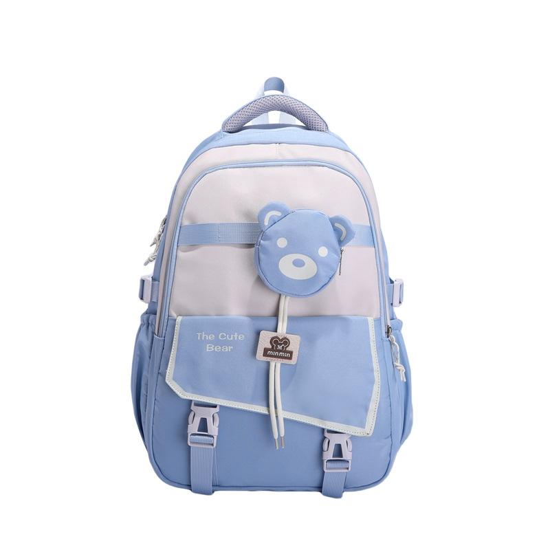 Backpack Female Student Schoolbag Large Capacity Junior High School High School Lightweight Contrasting Color Backpack Fashion