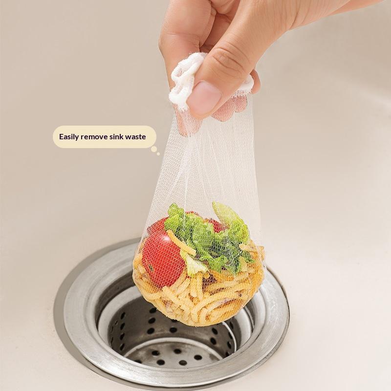 100Pcs Disposable Kitchen Sink Drain Guard Mesh Food Residue Garbage Filter Bag Anti Clog Sewer Strainer for Home Cooking