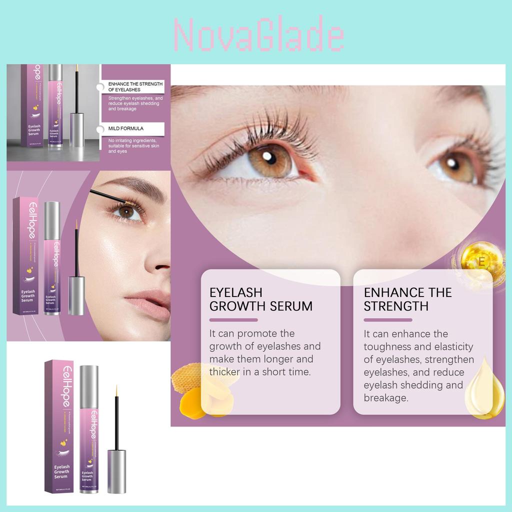Eelhope Eyelash Serum Gentle Nourishing Sweet Natural Beautiful Curling Lengthening Hydrating Care 5ml For Beauty And Makeup