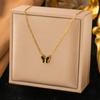 TikTok Live Luxury Butterfly Necklace - 18K Gold, Non-Fading Clavicle Chain for Women