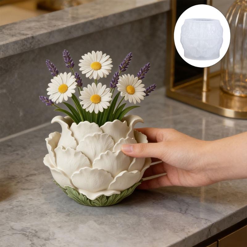 3D Petalage Embossing Silicone Candle Molds For Handmade Candle Cup Pen Container And Conrete Flowerpots Home Decoration