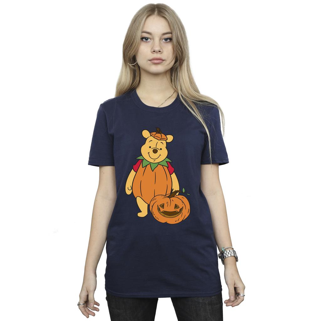 Winnie the Pooh Womens/Ladies Pumpkin Cotton Boyfriend Halloween T-Shirt