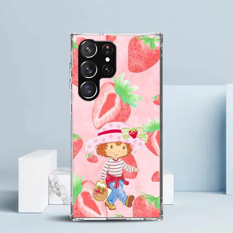 Strawberry Cartoon Girl Soft Cover for Samsung Galaxy S25 Edge S26 S24 S23 Ultra Phone Case S22 S21 Plus S20 FE Print Pattern Sh