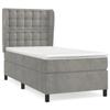 3129435 vidaXL Lit à sommier tapissier et matelas Gris clair 100x200cm Velours