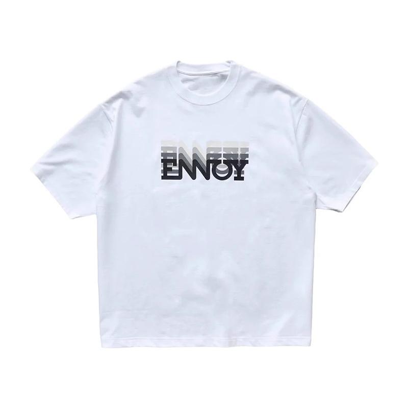 

THE ENNOY PROFESSIONAL Japan Style Summer Simple Loose Cotton T-shirt Top Women men Letter printing Harajuku Casual Tees 4XL