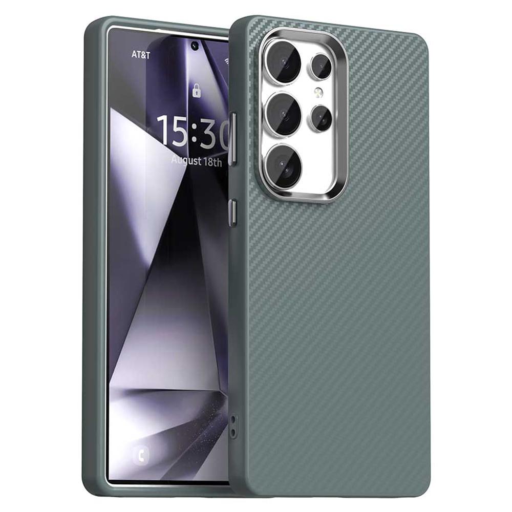 

Чохол для мобільного телефону Samsung Galaxy S25 Ultra, гібридний, задня кришка з текстурою вуглецевого волокна Grey