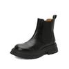 Chelsea Short Boots for Women with Hand-grabbing Leather Thick-soled Retro British Style Autumn and Winter Style Elastic One-foot Boots