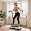 Vibration Plate with 99 Levels, 2 Fitness Bands, 73 X 40 X 13cm, White+Black