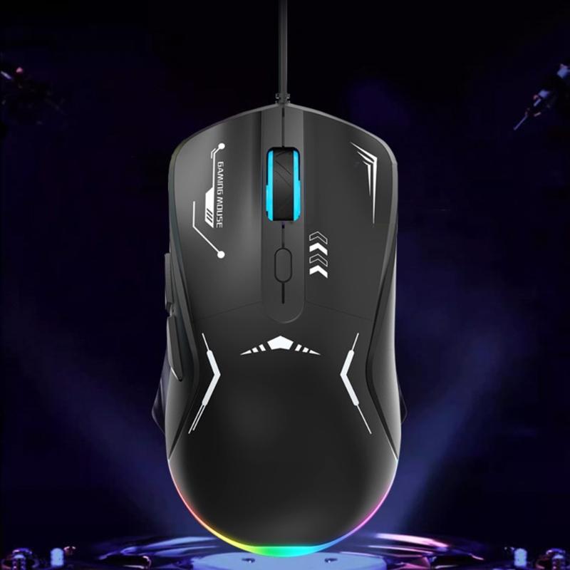 Corded Gaming Mouse LED Backlit Ergonomic Gamer Mouse 3200DPI Programmable Buttons Mouse Gamer for PC Gamers Accessories