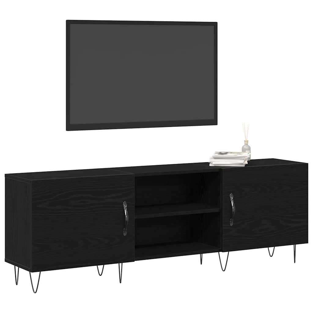 TV Cabinet Set 150 x 30 x 50 cm Black Oak Effect