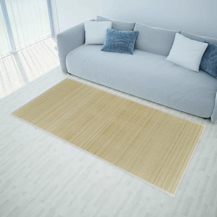 Tapis - vidaXL - Rectangulaire - 150 x 200 cm - Bambou naturel - Antidérapant PVC