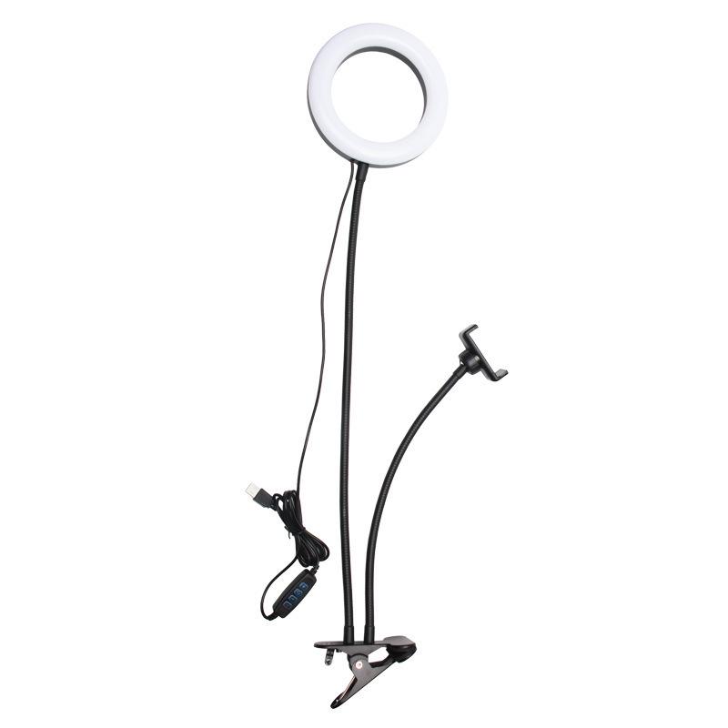 LED-Ringleuchte mit Handyhalterung und flexiblem Clip für Live-Übertragungen und Schreibtische von Studenten