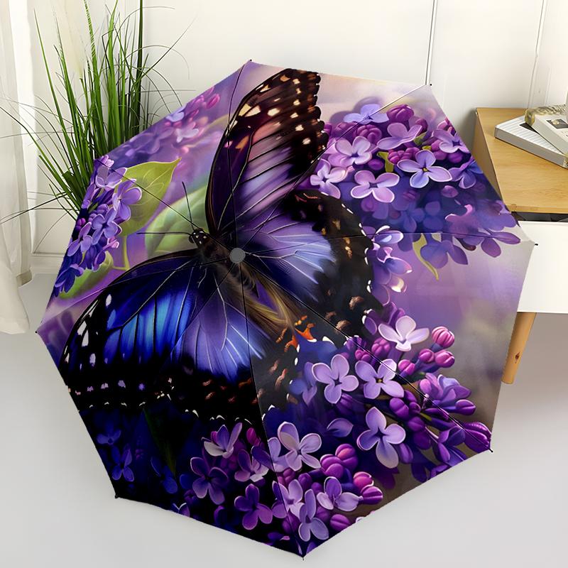 Beautiful Peacock and Animal Utomatic Folding Umbrella: Compact 8-rib Design For Outdoor Daily Compact Umbrella Perfect Gift For Friends And Family