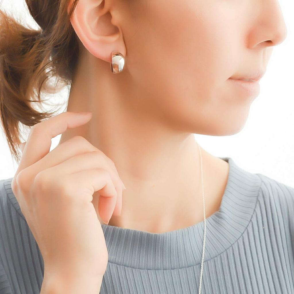 [Naot Jewelry] Women's Hoop Earrings Bow Line Hoop Pierces Type: Earrings Silver