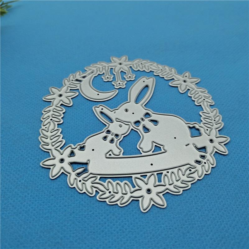Osterhase Ring Kranz Kunst Hintergrund Scrapbooking Metall Stanzformen Schablonen für DIY Album Papier Karte Dekor