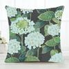 Dark Green Floral Pillow Case Fashion Square Pillowcase Bedroom Sofa Room Ins Decoration Leisure