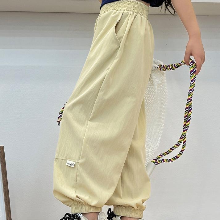 Summer Children's Work Pants Thin Breathable Quick Drying Pants for Boys and Girls Mosquito Repellent Pants Leg Binding Pants