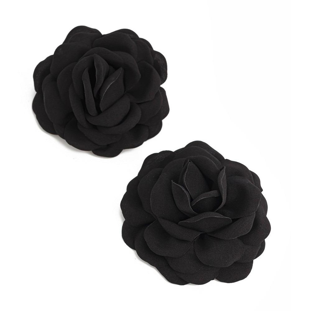 1 Pair Elegant Statement Pierced Earrings Large Big Rose Flower Earrings  Women Jewelry