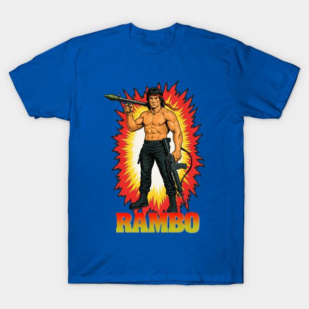 Men Black Print T-shirt John James Rambo No-Cut Transfer Paper Print Cotton Tshirt XL королевский синий