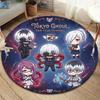 Tokyo Ghoul Runder Teppich Teppich für Wohnzimmer Schlafzimmer Sofa Spielzimmer Dekor Rutschfeste Bodenmatte