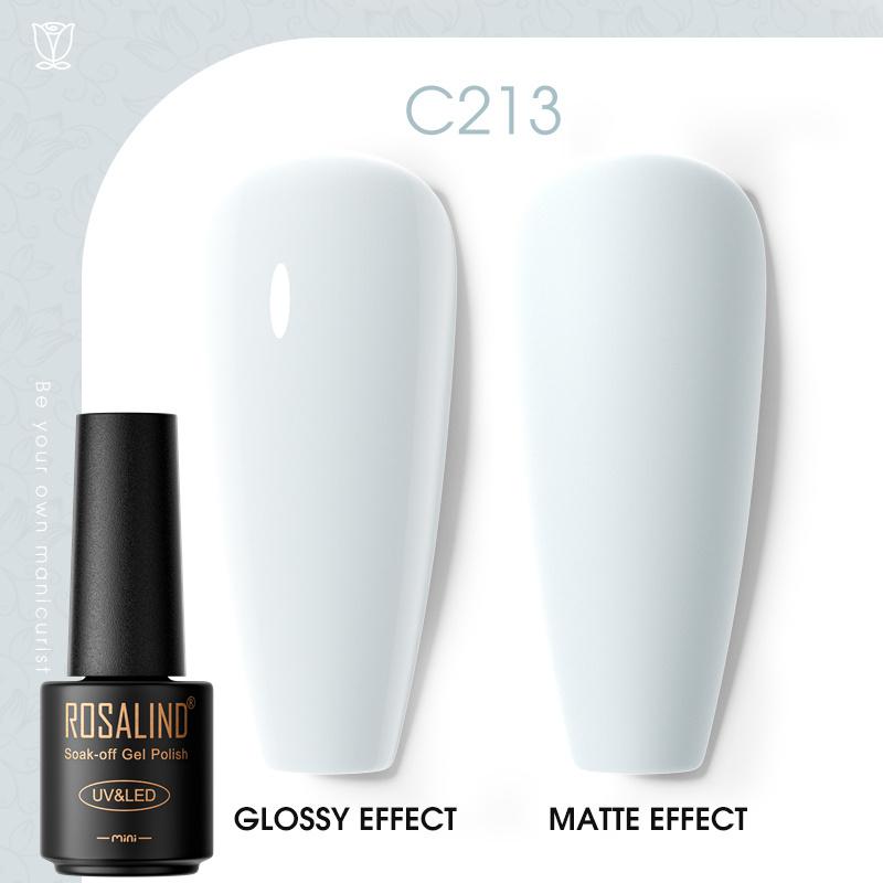 ROSALIND Mini gelový lak na nehty Soak Off Gel laky Nail Art Semipermanentní Pure Color Gel Polish Base Top Coat