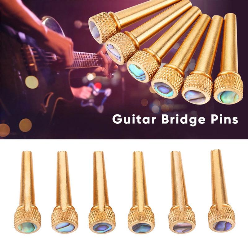 Guitar String Pins Brass String Pins Metal String Pins Mother-of-Pearl Inlaid String Pins; Pearl, Abalone, and Brass String Pins