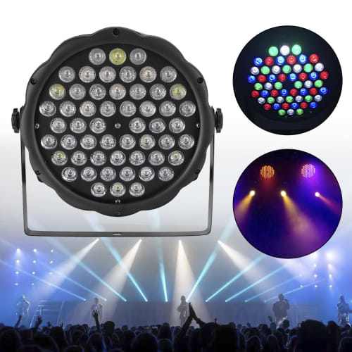 Frezon Stage Lighting, 54x1W RGBW LED Dance Light, DMX512 3/7CH, 54 Lamp Beads, 4 Operation Modes, Stage Light, Disco Light, Party Light, Spotlight, H