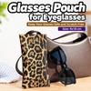 Leopard Print Glasses Case Soft PU Leather Sunglasses Case Fashionable Eyeglass Pouch  Unisex