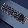M.2 MKEY PCI-E Riser Card 5/6 Port Expansion Card M.2 To SATA 3.0 Adapter Card 6Gpbs SATA3.0 Adapter Support PM Function